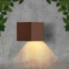 Oprawa ścienna solarna/USB V-TAC 9W LED COB brąz corten kostka 15x15cm IP65 czujnik ruchu VT-409CCT 3000K-4000K-5000K 800lm